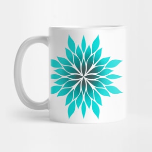 aqua floral symmetrical pattern Mug